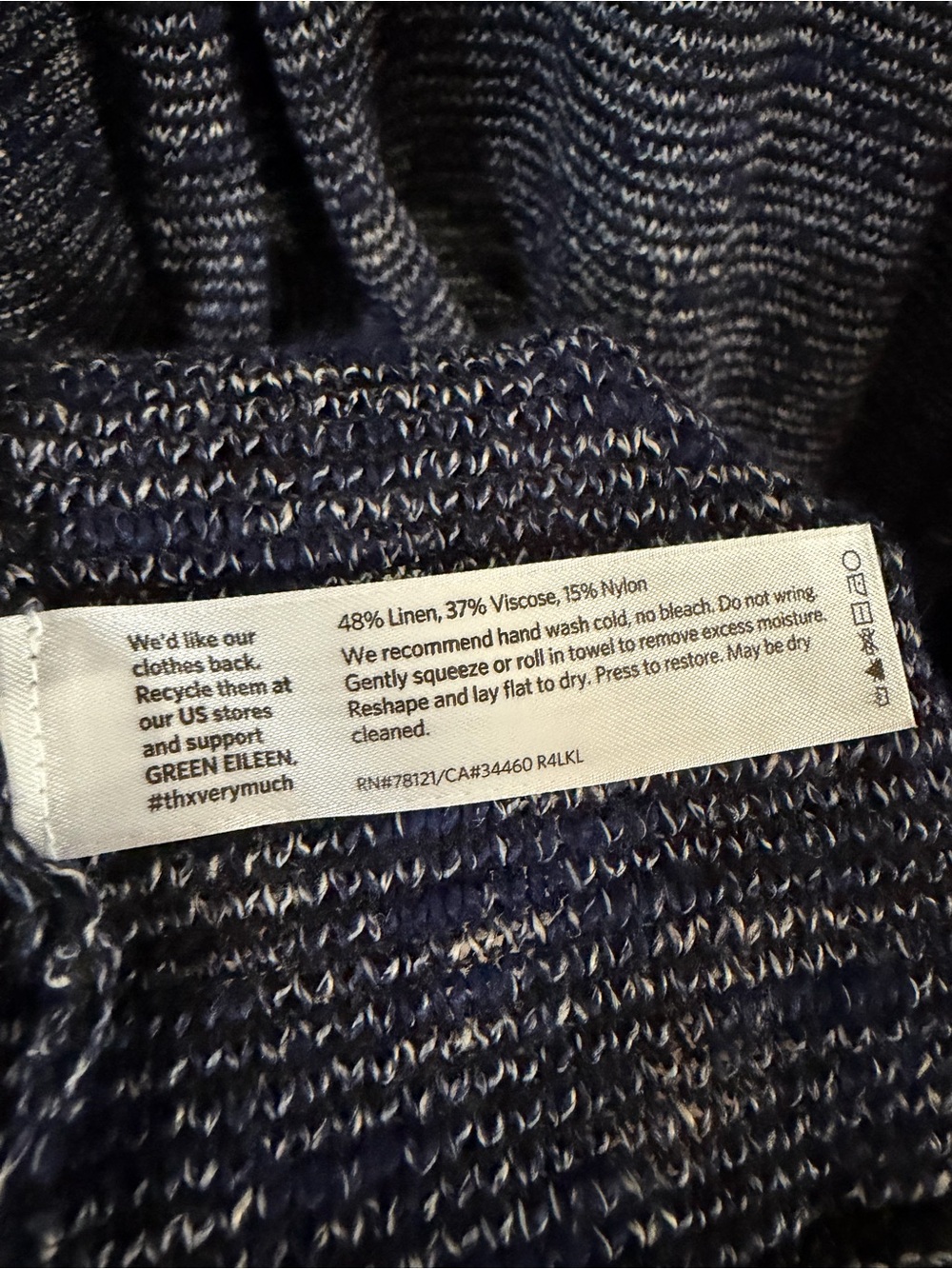 Eileen Fisher | Linen Blend Lagenlook Karma Jacquard Cardigan - Picture 6 of 8